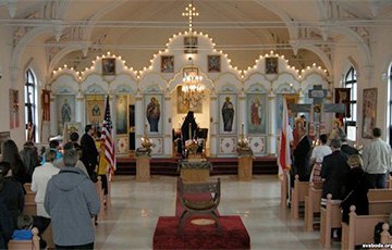 Service in St Kiryl of Turaŭ Cathedral in New York. Photo by RFE/RL