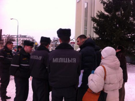 Electoral picket in Brest, January 30, 2014 