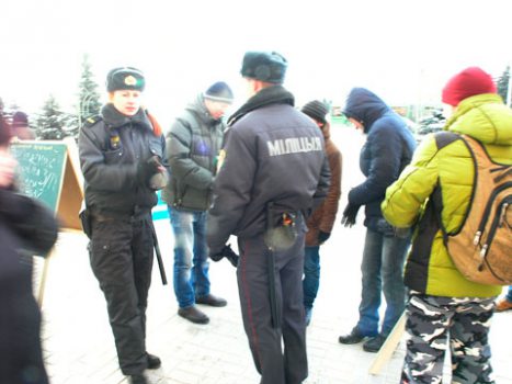 Picket in Homel, February 1, 2014